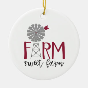 Décoration En Céramique Ferme sucrée agricole
