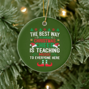 Décoration En Céramique Festif Christmas Music Teacher ajoute un sentiment