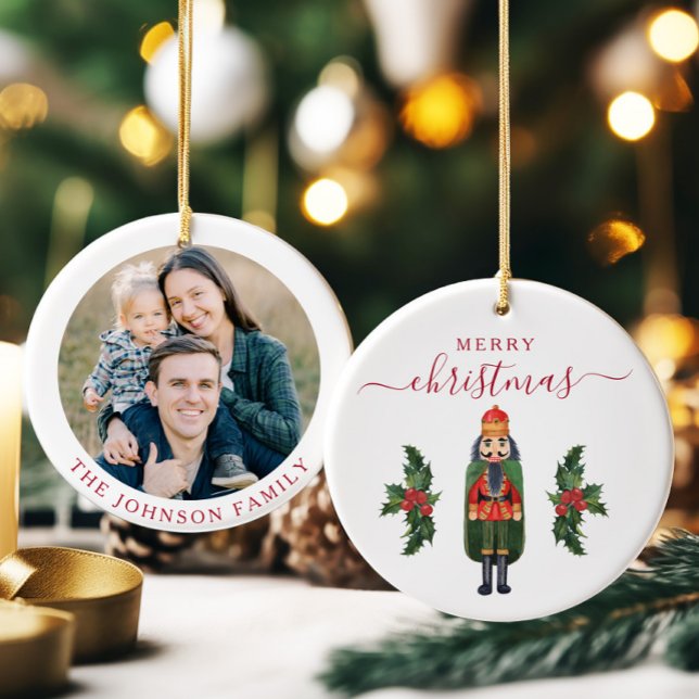 Décoration En Céramique Festif Nutcracker Photo Noël (Festive Nutcracker Photo Christmas Ceramic Ornament)