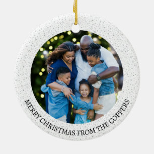 Décoration En Céramique Festif Wreath Custom Family Photo Holiday