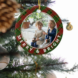 Décoration En Céramique Festin Plaid Merry & Bright Photo Keepsaké