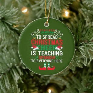Décoration En Céramique Festivals Noël Espagnol Professeur ajoute un sent