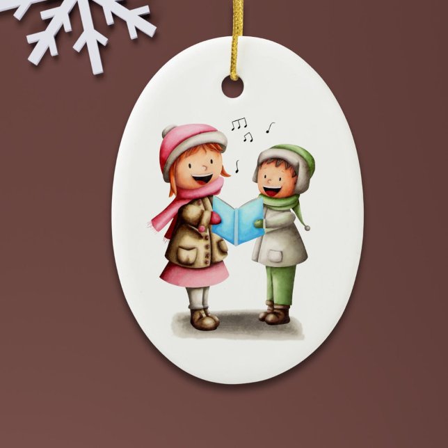 Décoration En Céramique Festive Christmas Kids Caroling (Créateur téléchargé)