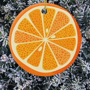 Décoration En Céramique Festive de Citrus Orange