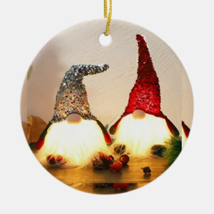 DÉCORATION EN CÉRAMIQUE "FESTIVE GNOMES" ORNAMENT ET CADEAU