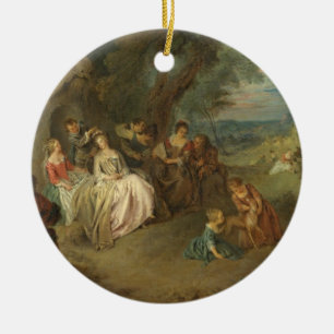 Décoration En Céramique Fête Champêtre, C. 1730 (huile sur la toile)