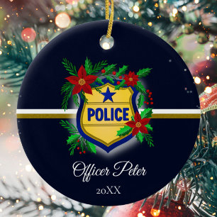 Décoration En Céramique Fête de Noël élégante de la police