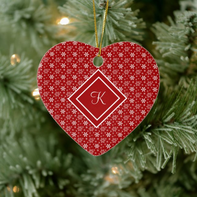 Décoration En Céramique Fête de Noël Monogram Red White (Arbre)