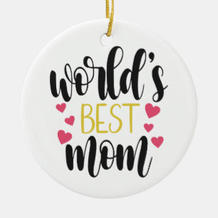 Décoration En Céramique Fête des mères de la meilleure maman du monde Or