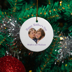 Décoration En Céramique Fête des mères Photo du coeur