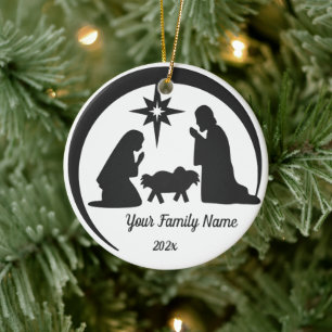Décoration En Céramique Fêtes de Noël de Jesus Manger pour bébé personnali