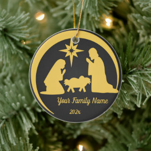 Décoration En Céramique Fêtes de Noël de Jesus Manger pour bébé personnali