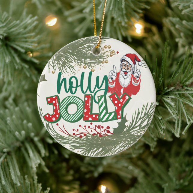 Décoration En Céramique Fêtes, Noël Holly Jolly Père Noël (Arbre)