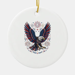 Décoration En Céramique Feu d'artifice aigle chauve patriotique vecteur vi