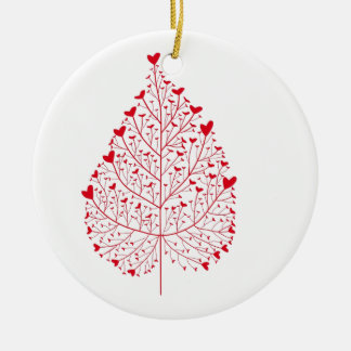 Décoration En Céramique Feuille de coeur