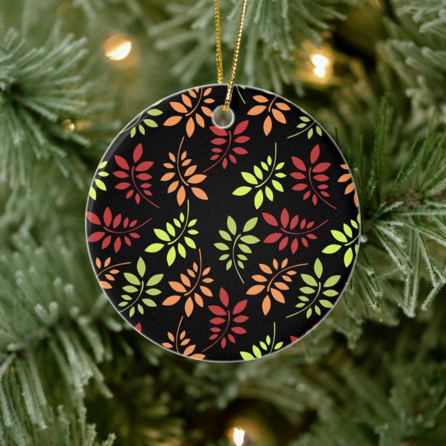 Décoration En Céramique Feuilles d'automne colorées dans les tons chauds c (Arbre)