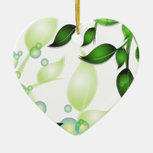 Décoration En Céramique Feuilles de jardin frais sur blanc