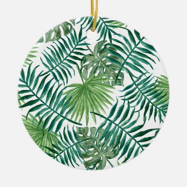 Décoration En Céramique Feuilles de la jungle tropicale (Devant)