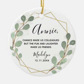 Décoration En Céramique Feuilles géométriques collègues de la verdure Noël