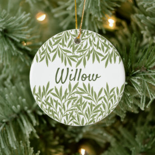Décoration En Céramique Feuilles vintages de saules victoriennes par Willi