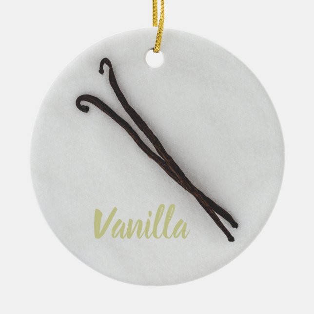 Décoration En Céramique Fève de vanille avec sucre (Devant)