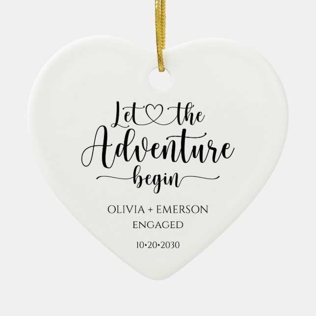 Décoration En Céramique Fiancés Que l'aventure commence (Devant)