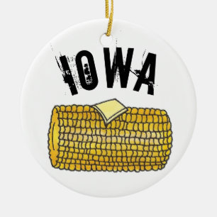 Décoration En Céramique Fierté d'Etat IOWA Maïs à beurre sur le Cob