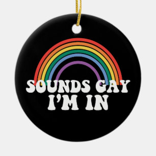 Décoration En Céramique Fierté gay LGBT Arc-en-ciel Sons Gay Je suis dans 