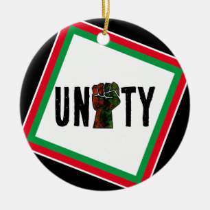 Décoration En Céramique fierté noire drapeau rouge vert poing panafricain
