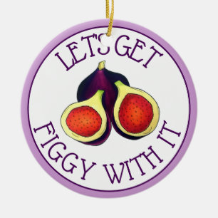 Décoration En Céramique Figues violettes frites Ripe frites Fruit Fig Tree