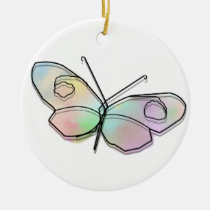 Décoration En Céramique Fil papillon rond