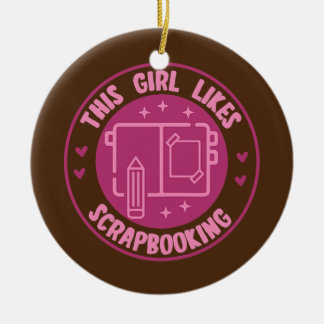 Décoration En Céramique Fille aime Scrapbooking Hobby Concepteur d'artisan