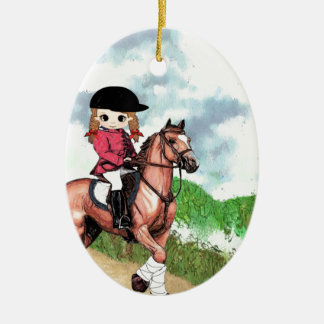 Décoration En Céramique Fille anglaise d'équitation