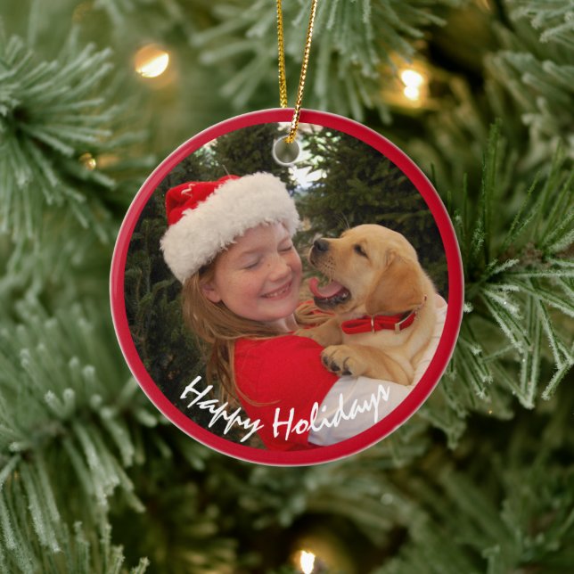 Décoration En Céramique Fille avec nouveau chiot pour Noël (Arbre)