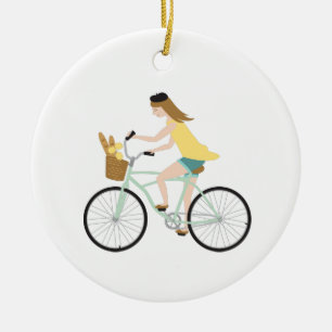 Décoration En Céramique Fille cycliste