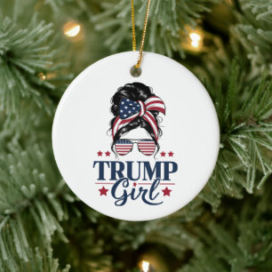 Décoration En Céramique Fille de Trump Chignon Décoiffé Trump Élection Amé