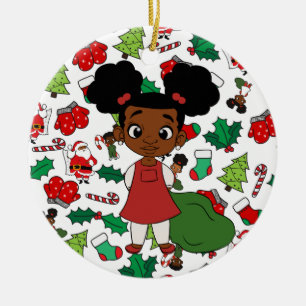 Décoration En Céramique Fille de vacances Ponytail Noël