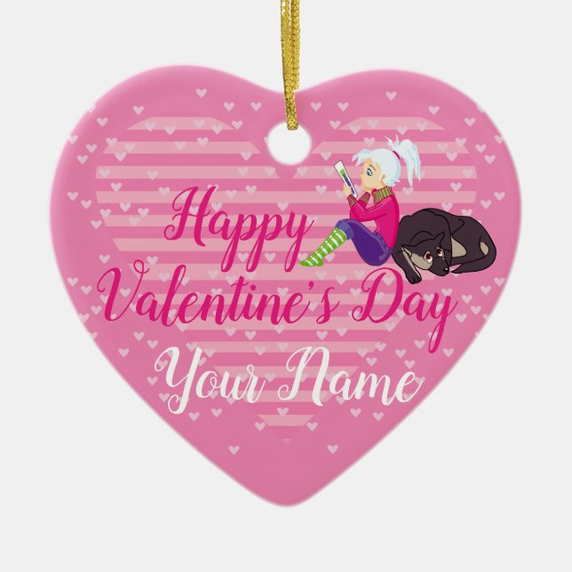 Décoration En Céramique Fille Être amoureuse (Devant)