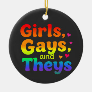 Décoration En Céramique Filles, Gays, et Ils sont le mois de la fierté LGB