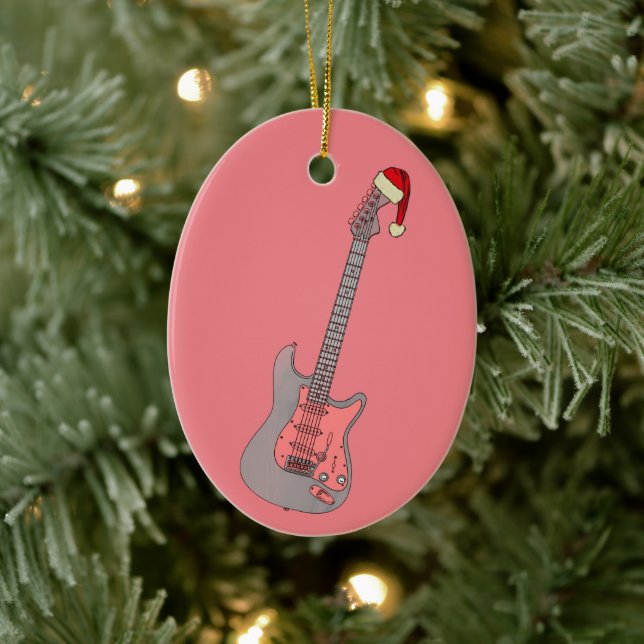 Décoration En Céramique Filles Pink Electric Guitare Noël (Arbre)