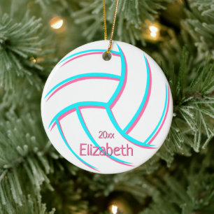Décoration En Céramique fillette rose turquoise minimale tenue volleyball