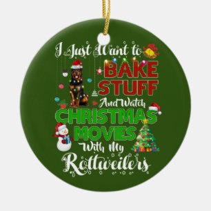 Décoration En Céramique Films de Noël avec Rottweilers