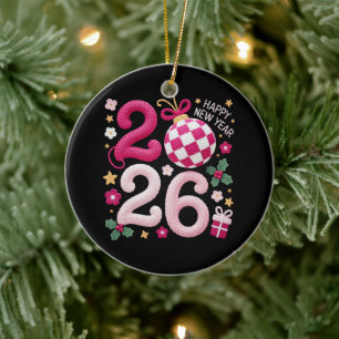 Décoration En Céramique Fils à Crochet Bonne Année 2026
