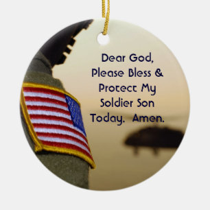 Décoration En Céramique Fils de l'ornement de prière du soldat