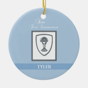 Décoration En Céramique Fils, première communion chalice d'argent