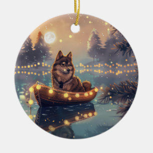 Décoration En Céramique Finlandais Lapphund Noël Festive Voyage