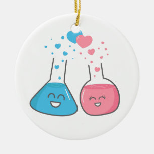 Décoration En Céramique Fiole mignonne amoureuse, on a la chimie