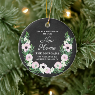 Décoration En Céramique First Christmas In Our New Home Personalized Black