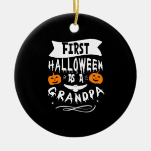 Décoration En Céramique First Halloween As A Grandpa Funny Halloween Poiso