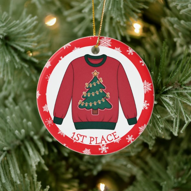 Décoration En Céramique First Place Ugly Sweater Winner Christmas (Arbre)